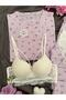 Women's 100% Cotton Breathable Short Sleeve Pajama Set with Underwear - 3