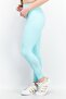Women High Rise Textured Leggings, Turquoise - 4