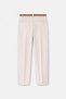 Women's Belted High Waist Straight Leg Classic Trousers – Stone Color - 7