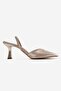 Renos Gold Patterned Pointed Toe Women's Heeled Evening Dress Shoes - 4