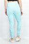 Women High Rise Textured Leggings, Turquoise - 2