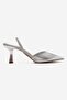 Renos Silver Patterned Pointed Toe Women's Heeled Evening Dress Shoes - 4