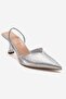Renos Silver Patterned Pointed Toe Women's Heeled Evening Dress Shoes - 3