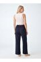 Women's Woven Single Bottom Trousers 3616/Navy Blue - 3