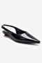 Jenna Black Leather Pointed Toe Women's Low Heel Shoes - 3
