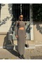 Knitwear Crop Sweater and Slit Long Skirt Set - 3