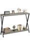 105cm Narrow Console Table, 2-Tier Farmhouse Sofa Table with Storage Shelves, Long Entryway - 6
