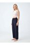 Women's Woven Single Bottom Trousers 3616/Navy Blue - 2