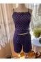 Women's Polka Dot Patterned Modal Pajama Set with Straps and Shorts Viscose Cotton Summer Home Wear - 4