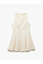 A-Line Sleeveless Halter Neck Mini Dress - 3