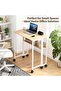 Space Saving Folding Desk with Storage Shelf - Computer Table with 31.5" Wheels - Easy to Assemble - Perfect for Home Office, Study, Small Spaces - 3