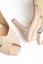 Plus Size Women's Heeled Sandals Shoes Nude Cross-Strapped - 2