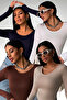 Women's 4-Piece White Cream Brown Navy Blue Princess Collar Bluz
