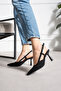 Snape Women's Black Snake Pattern Pointed Toe 7 cm Heeled Slingback Shoes - 4