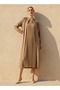 Pleated A-line Women Dress with Longline Shrug - 2