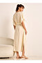 Midi Kaftan Night Dress Short Sleeves Lace Trim Viscose - 4