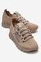 Women's Knitwear Stoned Lace-Up Shoes Nude