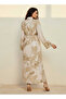 Printed Women Shirt Dress with Tie-Up Belt - 4