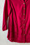 Dark Red Court Collar Buttoned 3/4 Sleeve Embroidered Slit Cotton Oversize Woven Shirt 73 60 - 2