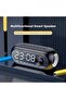 ساعة مرآة LED لاسلكية مع مكبر صوت 🔊 ⏰   - ساعة منبه ستيريو بتقنية البلوتوث مع راديو FM وشاشة عاكسة ومكالمات بدون استخدام اليدين