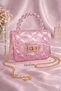 Pink Transparent Chain Strap Crossbody Shoulder Bag for Women, Teenage Girls, Children, Baby Gift - 3