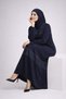 Women's Front Patterned Stone Detailed Plain Textured Dress - 4