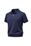 Turbulence Polo Collar Short Sleeve Zippered Men's Knitwear T-Shirt 7599 - 2