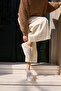 Lussaro Women's Beige Genuine Leather Suede Eva 5 cm Sole Sneaker - 8