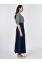 Washable Piece Stitched Denim Skirt Indigo 72012 - 5
