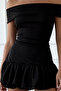Black, Sleeveless, Madonna Collar Balloon Skirt Mini Dress - 4