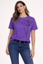Women's Oversize T-Shirt Black Flower Printed 100% Cotton T-Shirt Comfortable Fit