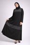 Women's Front Patterned Stone Detailed Plain Textured Dress - 5