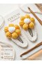 Children's and Women's Knitted Snap Buckle Handmade Daisy Series Yellow - 7