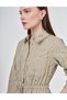 Shirt Collar Embroidery Dress Mold Green 23062 - 2