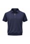 Turbulence Polo Collar Short Sleeve Zippered Men's Knitwear T-Shirt 7599