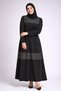 Women's Front Patterned Stone Detailed Plain Textured Dress