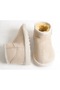 Children's Beige Suede Inner Fur Anti-Slip Sole Boots - 4