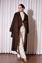 Rose Lining Detailed Trench Coat 5343 Brown - 3