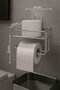 Adhesive Toilet Paper Holder No Drilling No Screwing Metal Bathroom Paper Holder Hanger Chrome S-120 - 7