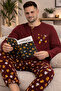 Game Time Men's Pajama Set %100 Cotton Soft Textured Top Relax Fit Home Wear Set - 3