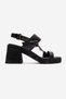 Women's Cross-Strapped Buckle Heeled Sandals Black - 2