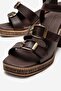 Women's 2-Buckle Heeled Sandals Brown - 3