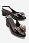 Women's Bow-Tie Stone Heeled Sandals Brown Skin