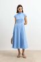 Blue Poplin Women's Midi Dress - 4