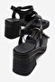 Women's 2-Buckle Heeled Sandals Black - 4