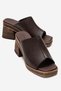 Women's Wide-Faced Heeled Slippers Brown