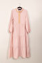 Pink Tiered Maxi Dress with Orange Embroidery