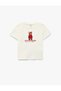 Embroidered Crew Neck Cotton Ecru Baby Girl T-Shirt 6Smg10166Ak - 2