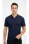Men's Polo Neck Slim Fit Knit T-Shirt Vertical Striped Modern Summer Knit - 2