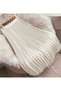 Women's Pleated Skirt Leather Look Hijab Long Skirt - 3